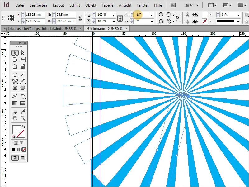 Vytvoření plakátu v programu Adobe InDesign - Část 1: Paprskový efekt.