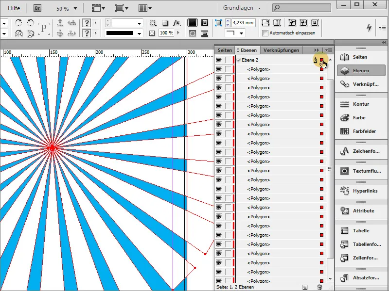 Vytvoření plakátu v programu Adobe InDesign - Část 1: Efekt paprsků.