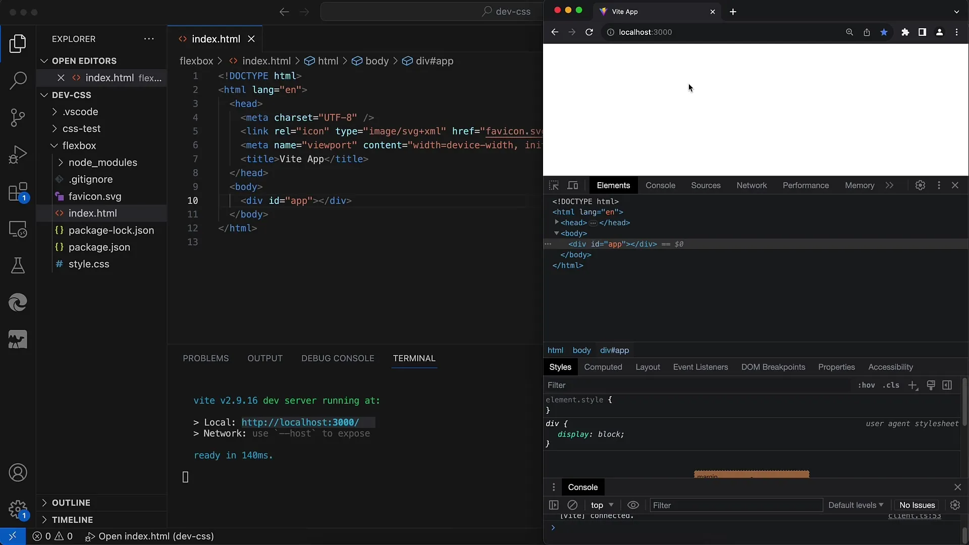 Flexbox in CSS & HTML: Setting up the initial project