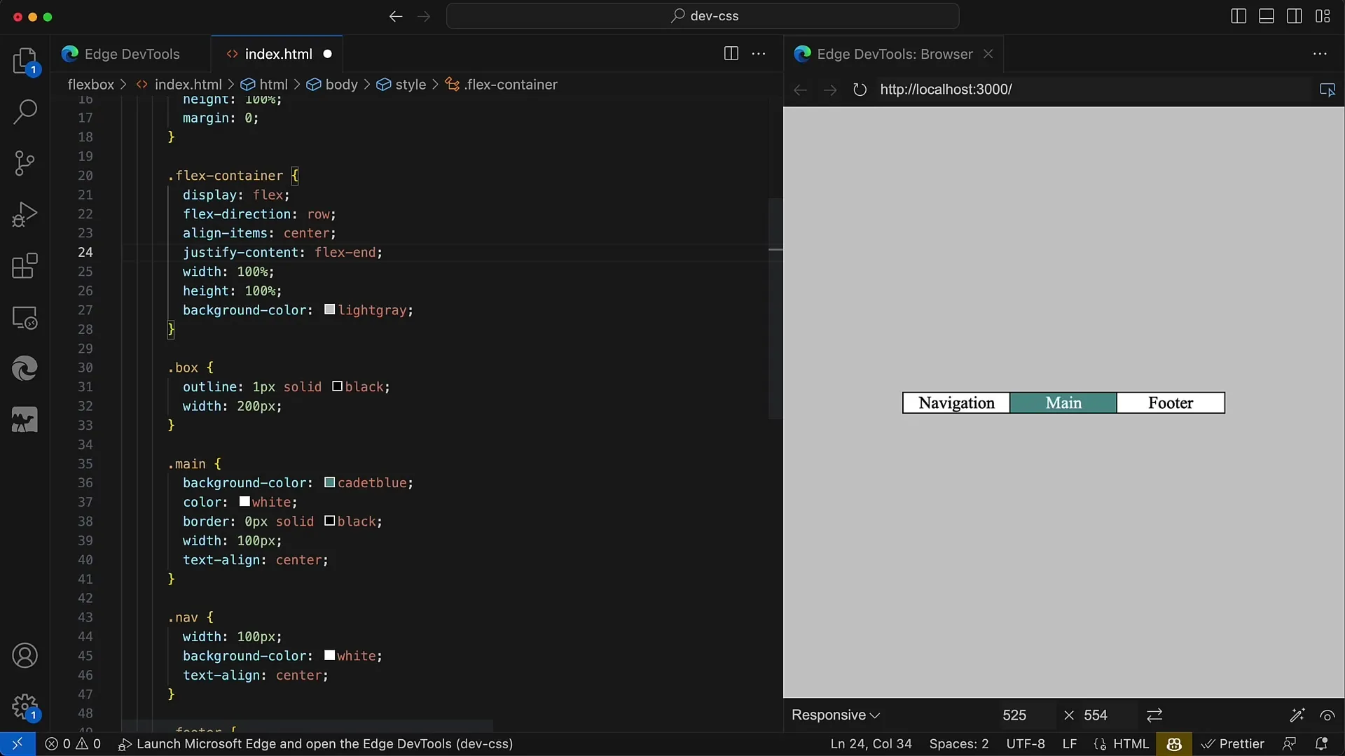 Flexbox CSS-is ja HTML-is: juhendid sisu joondamiseks peateljel