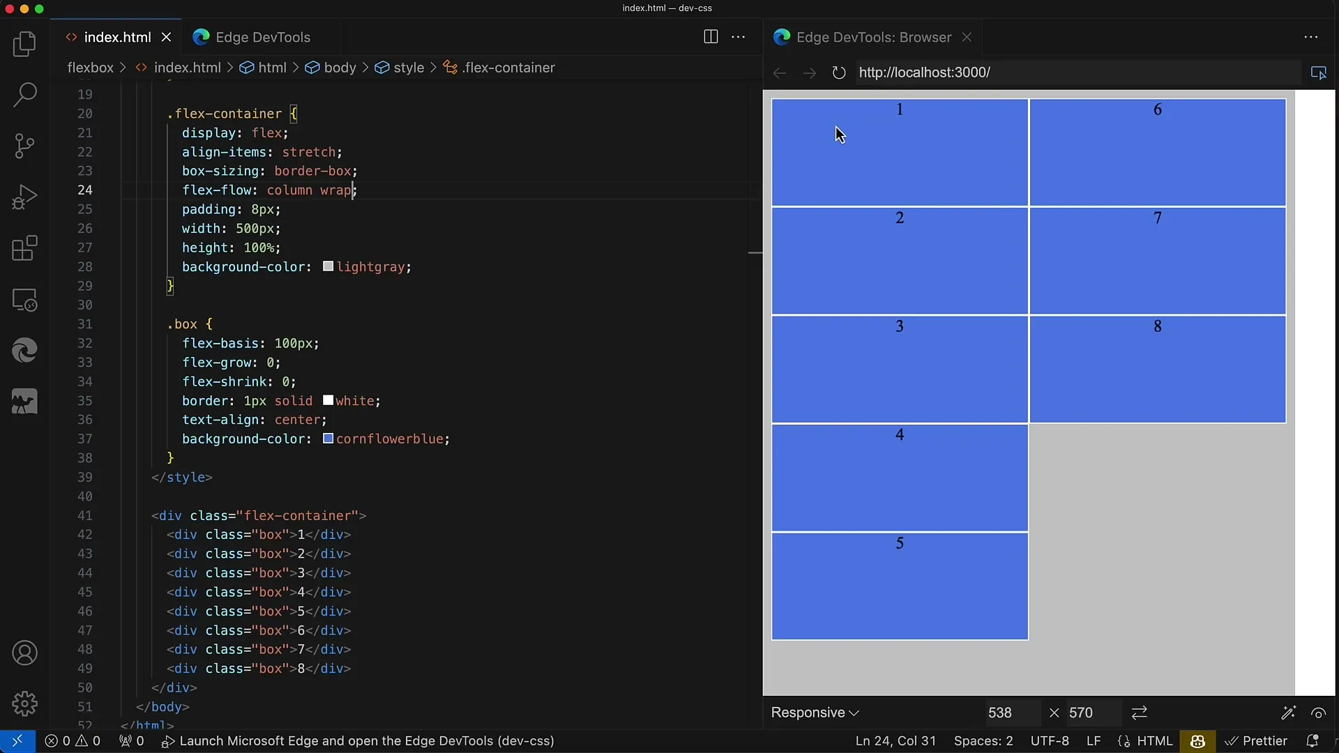 Effective use of the flex-flow property in CSS