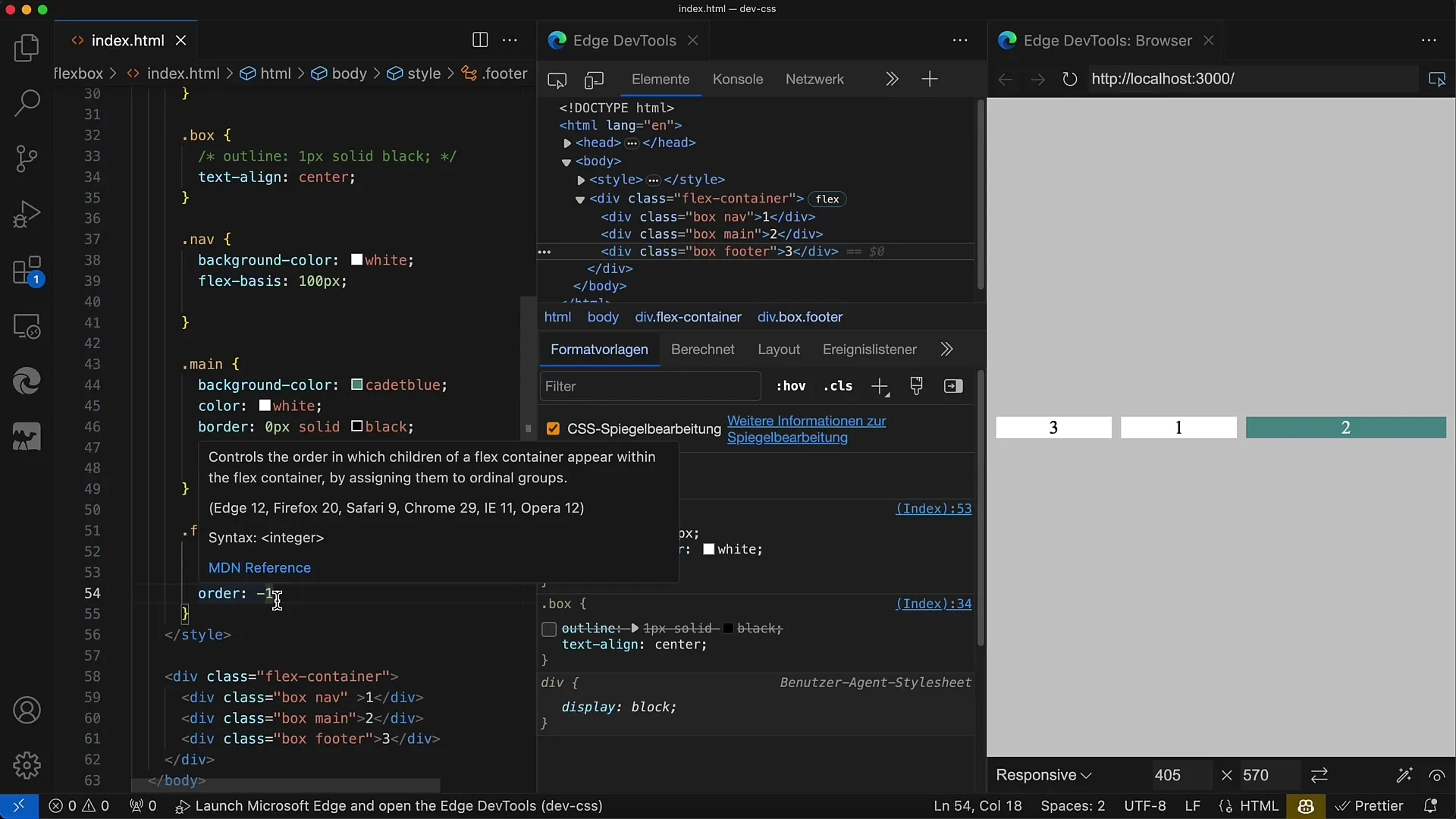 "Flexbox" CSS: Kaip surūšiuoti elementus naudojant eiliškumą ir atvirkštinę kryptį