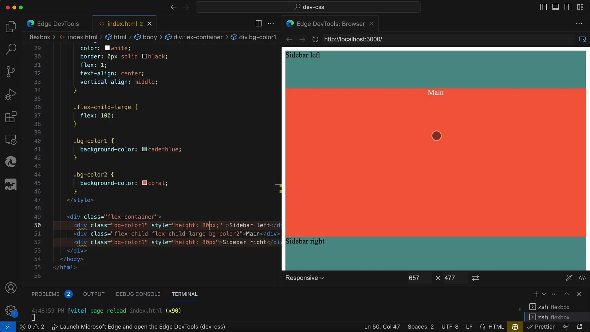 CSS ve HTML'de fleks kutusu: Duyarlı tasarım için somut bir örnek