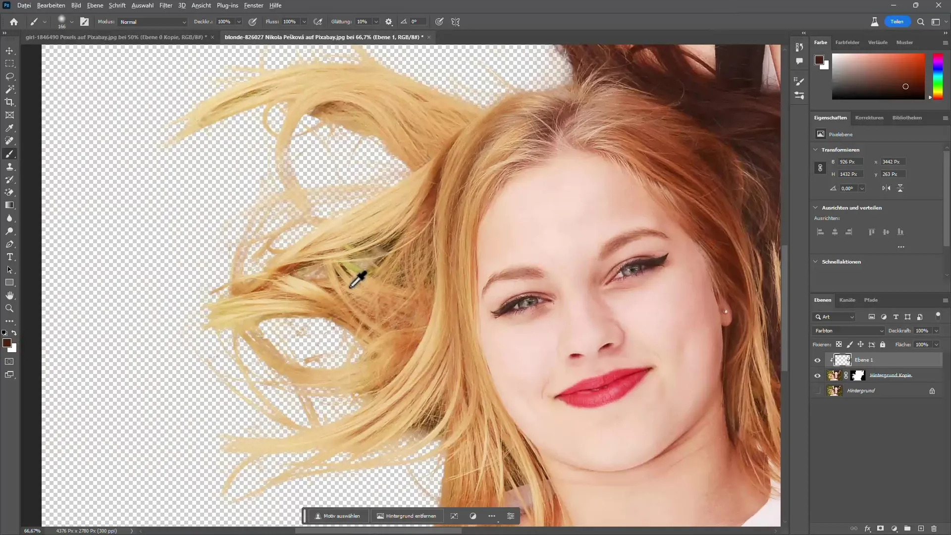 Memotong rambut secara efektif di Photoshop - Panduan praktis