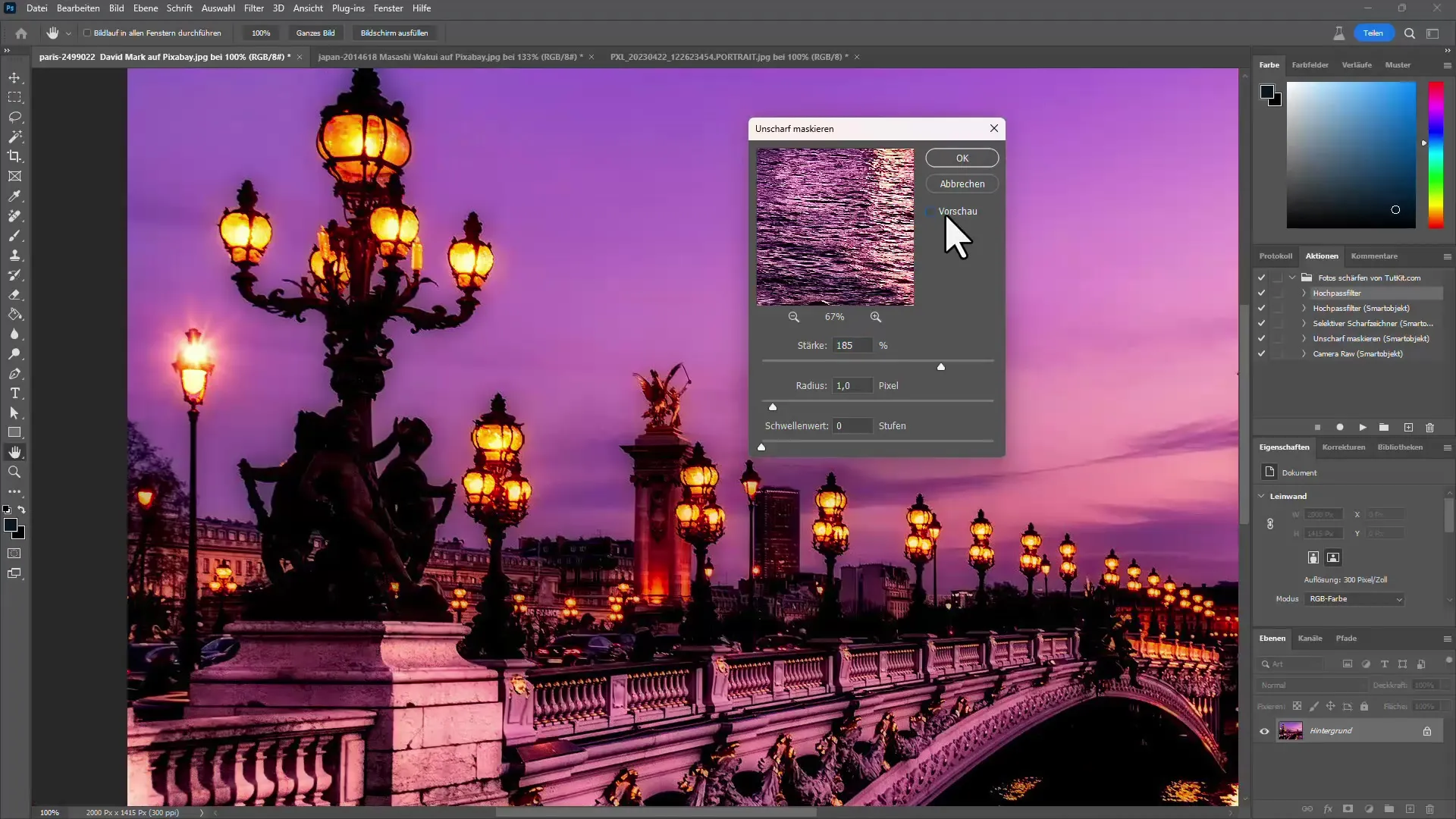 Cara-cara efektif untuk mempertajam gambar di Photoshop