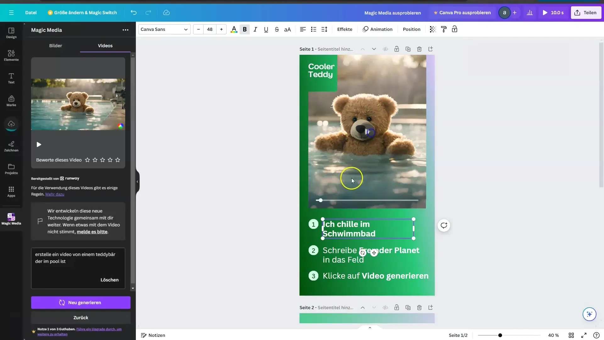 Quick and creative: Create AI videos with Canva and Runway