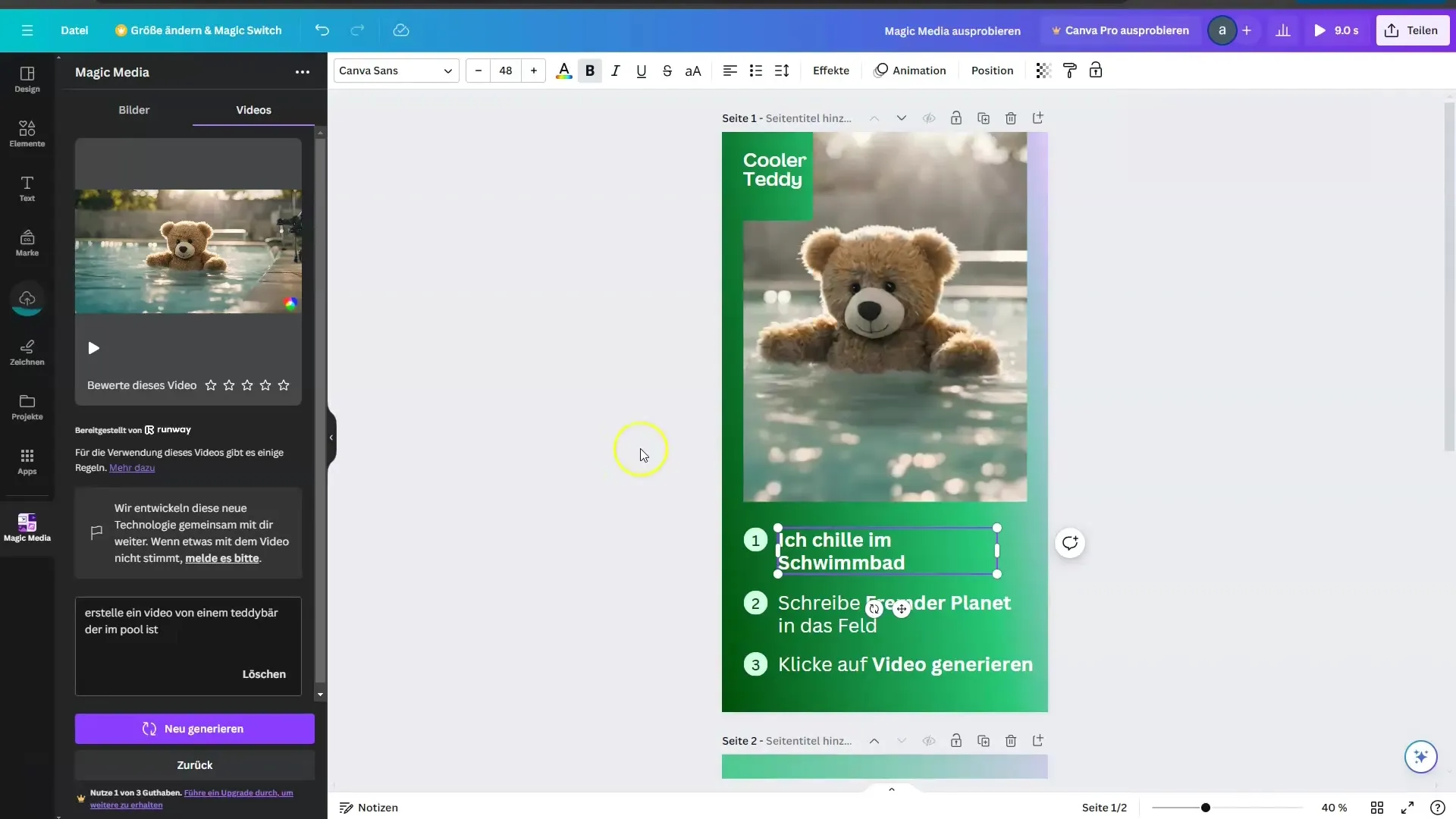 Quick and creative: Creating AI videos with Canva and Runway