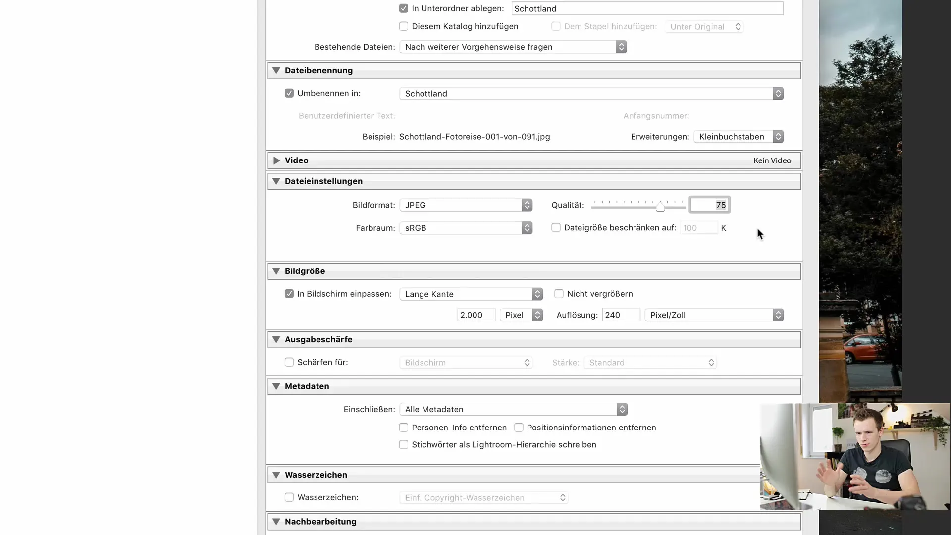 Esportazione efficiente delle immagini da Lightroom Classic CC