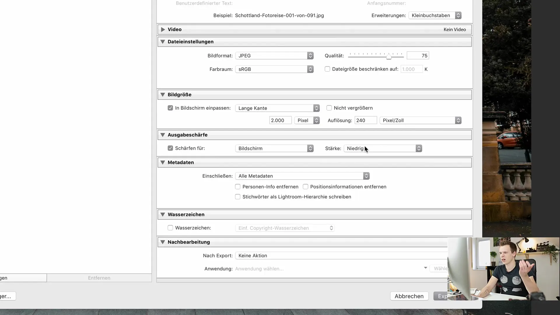 Efficiente esportazione di immagini da Lightroom Classic CC