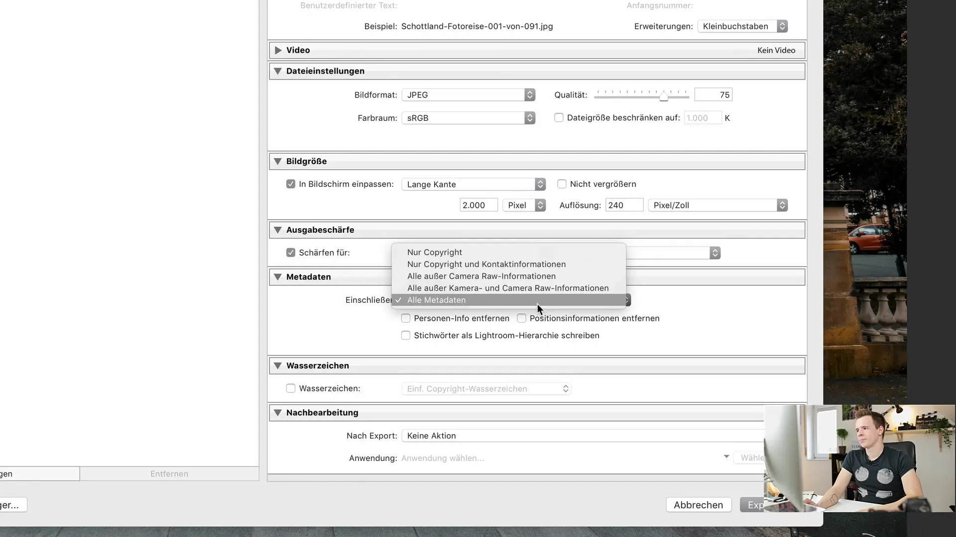 Exportation efficace d'images depuis Lightroom Classic CC