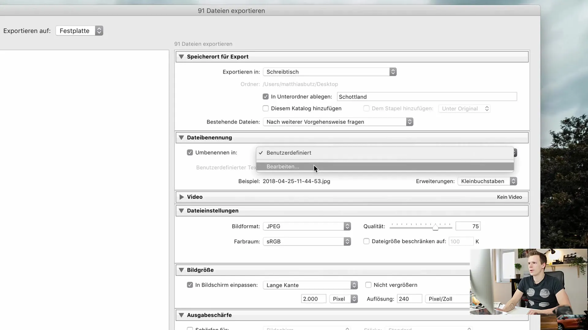 Exportação eficaz de imagens do Lightroom Classic CC