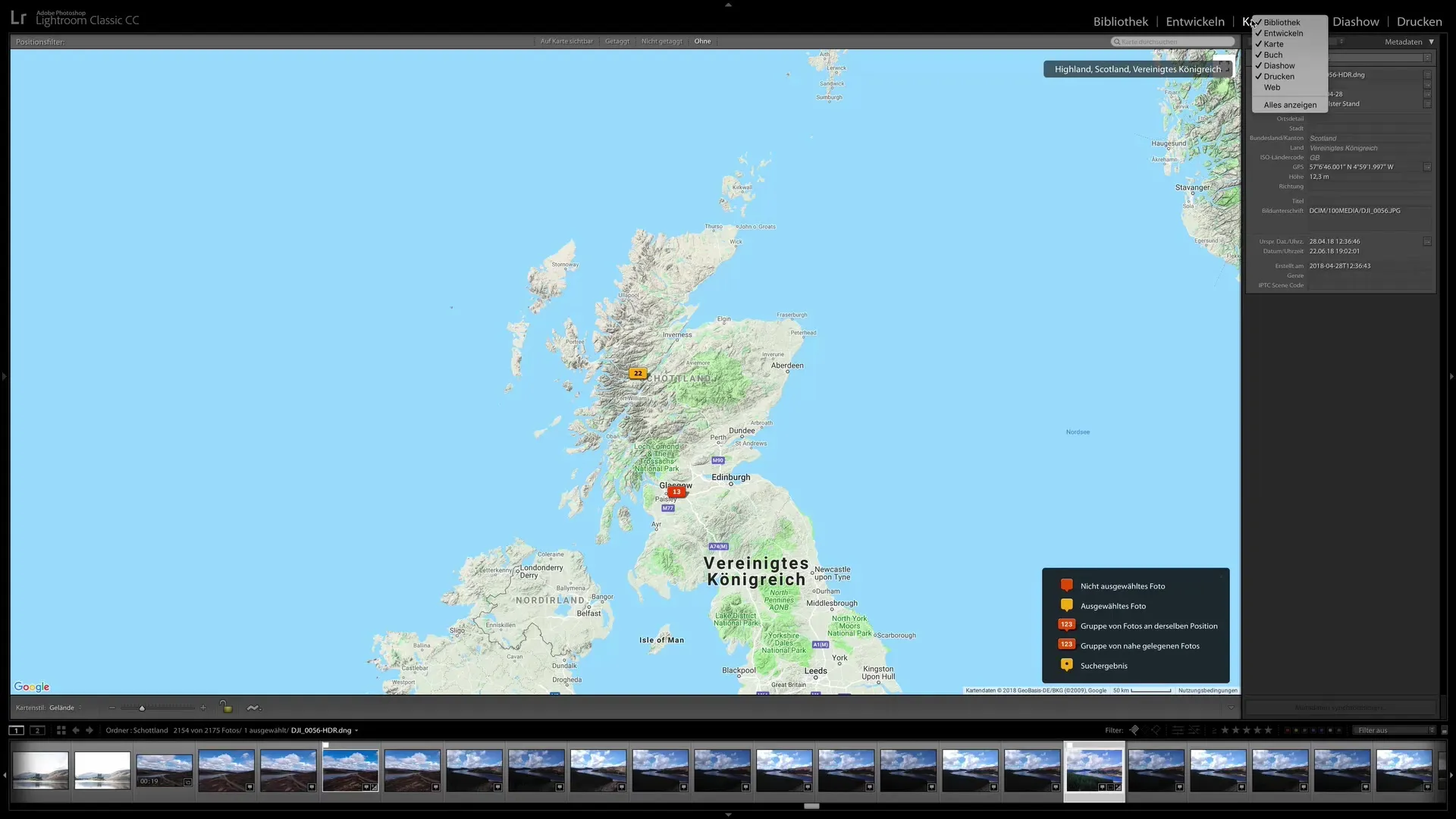 Utilisation du module Cartes dans Lightroom Classic CC