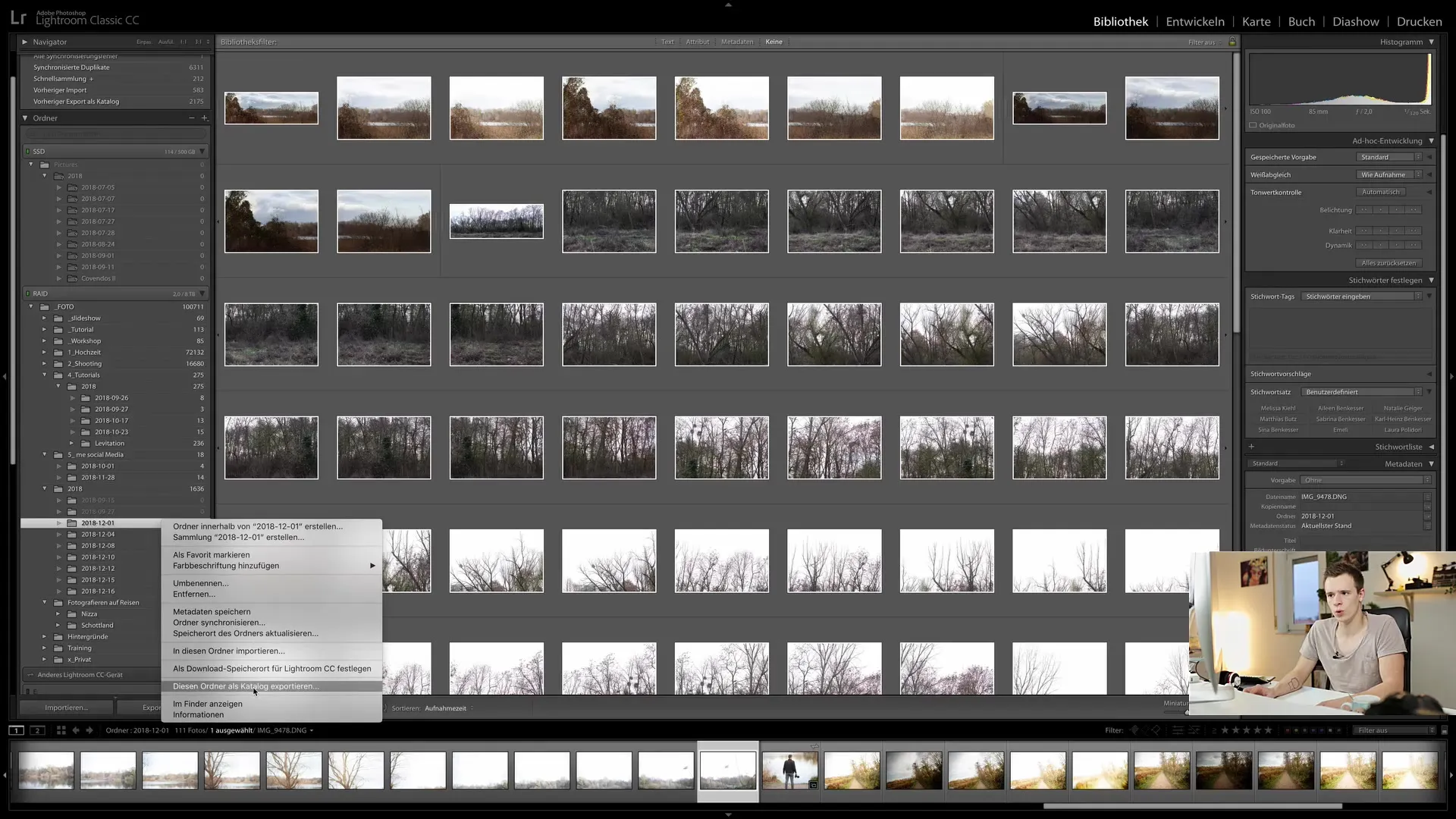 Lightroom Classic CC: Bilder archivieren und Katalog exportieren