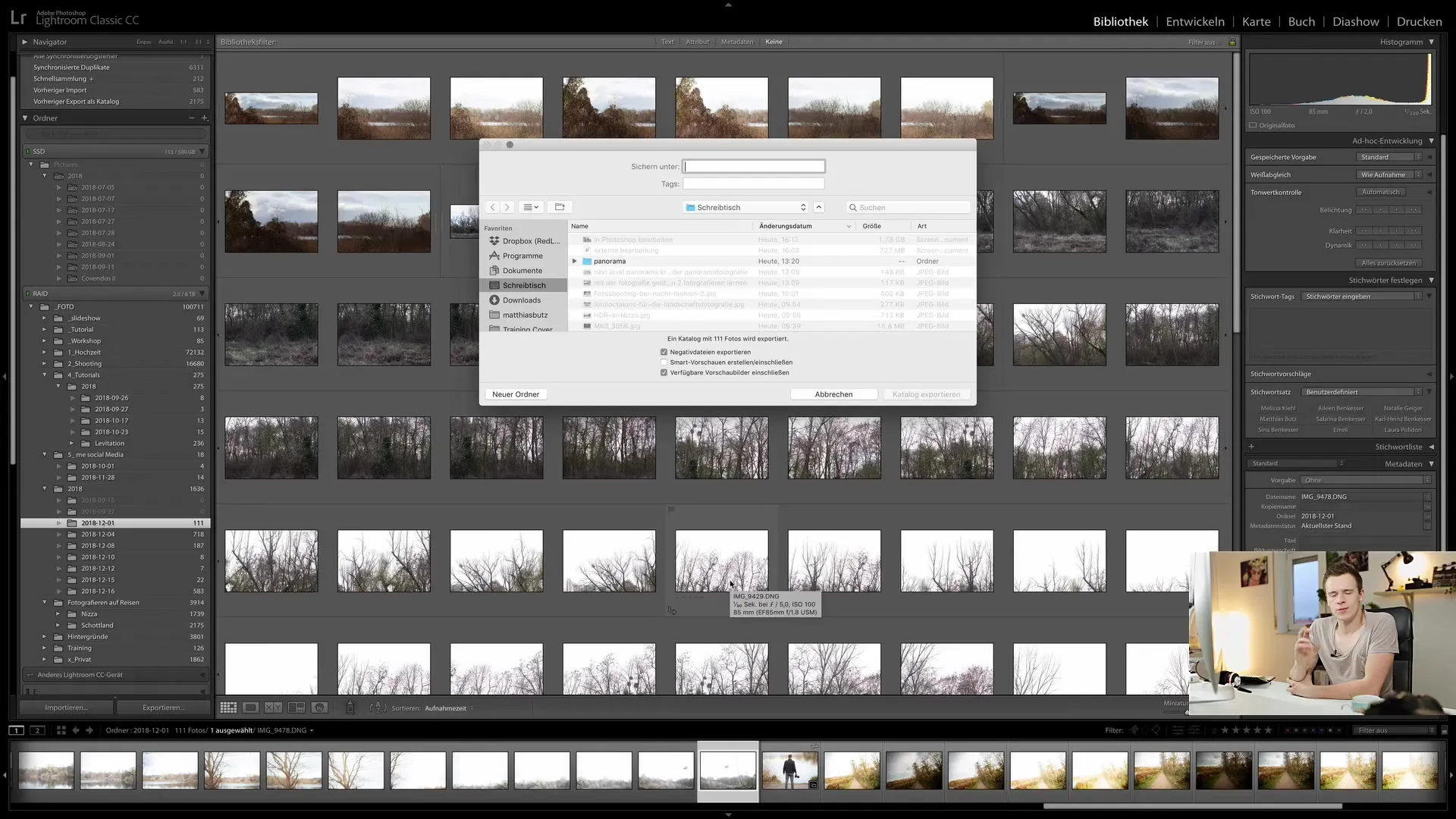 Lightroom Classic CC: Archive photos and export catalog