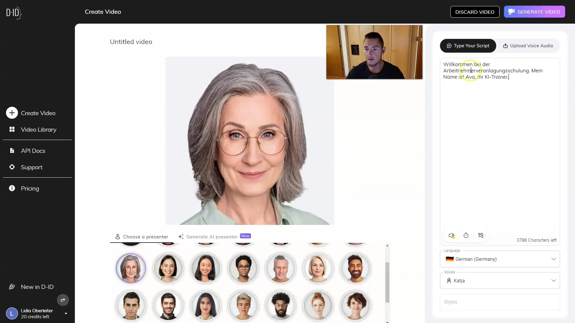 AI videos with AI avatars: Efficient creation of learning videos