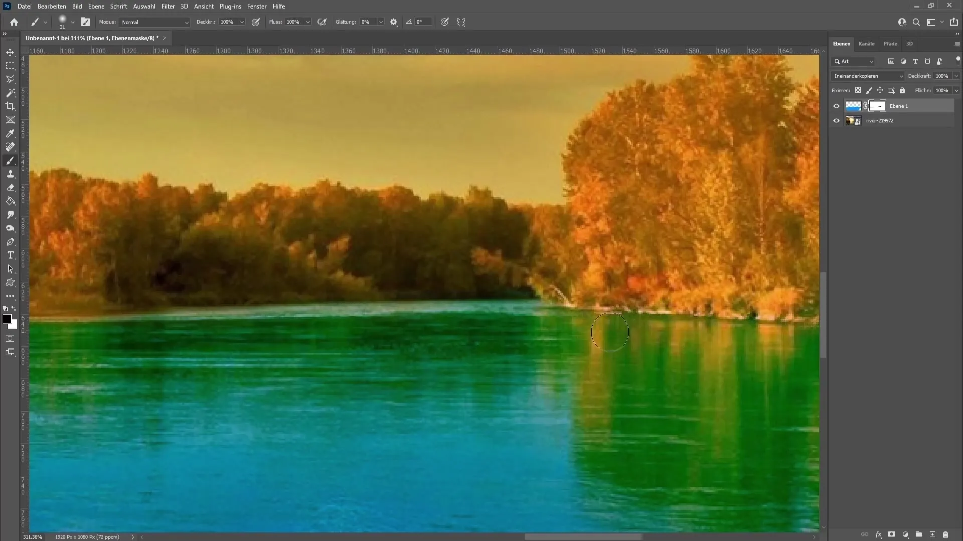 Dyeing water in Photoshop - Step-by-step guide