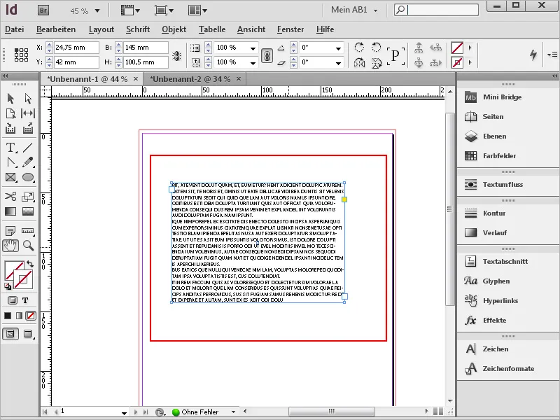 Vstop v InDesign