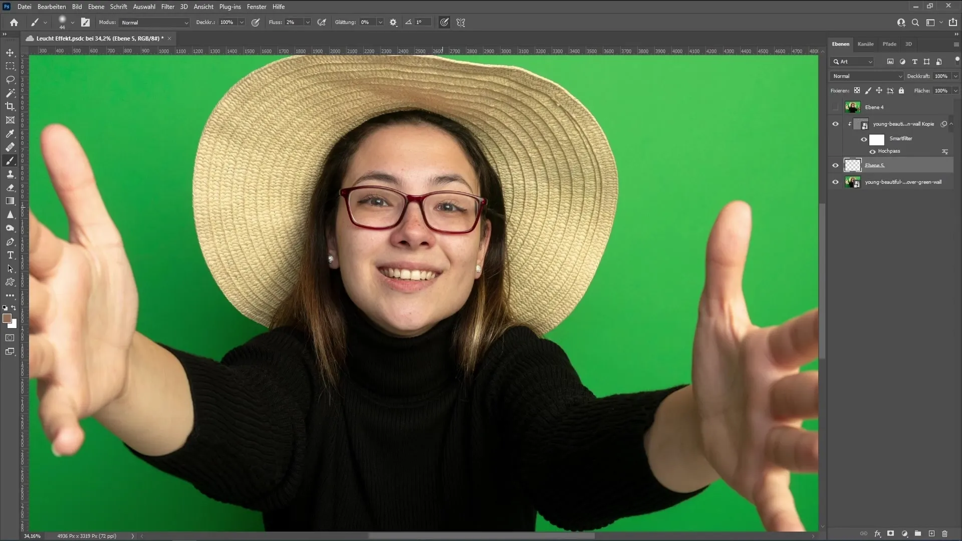 Suppression efficace des reflets sur les lunettes dans Photoshop