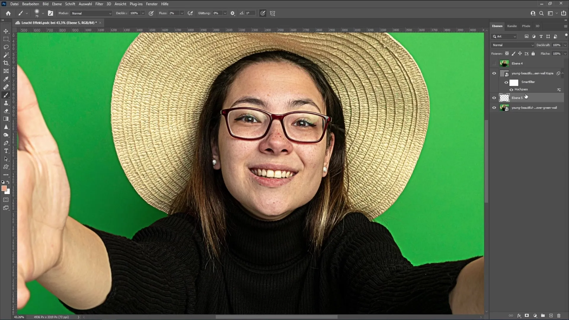 Suppression efficace des reflets sur les lunettes dans Photoshop