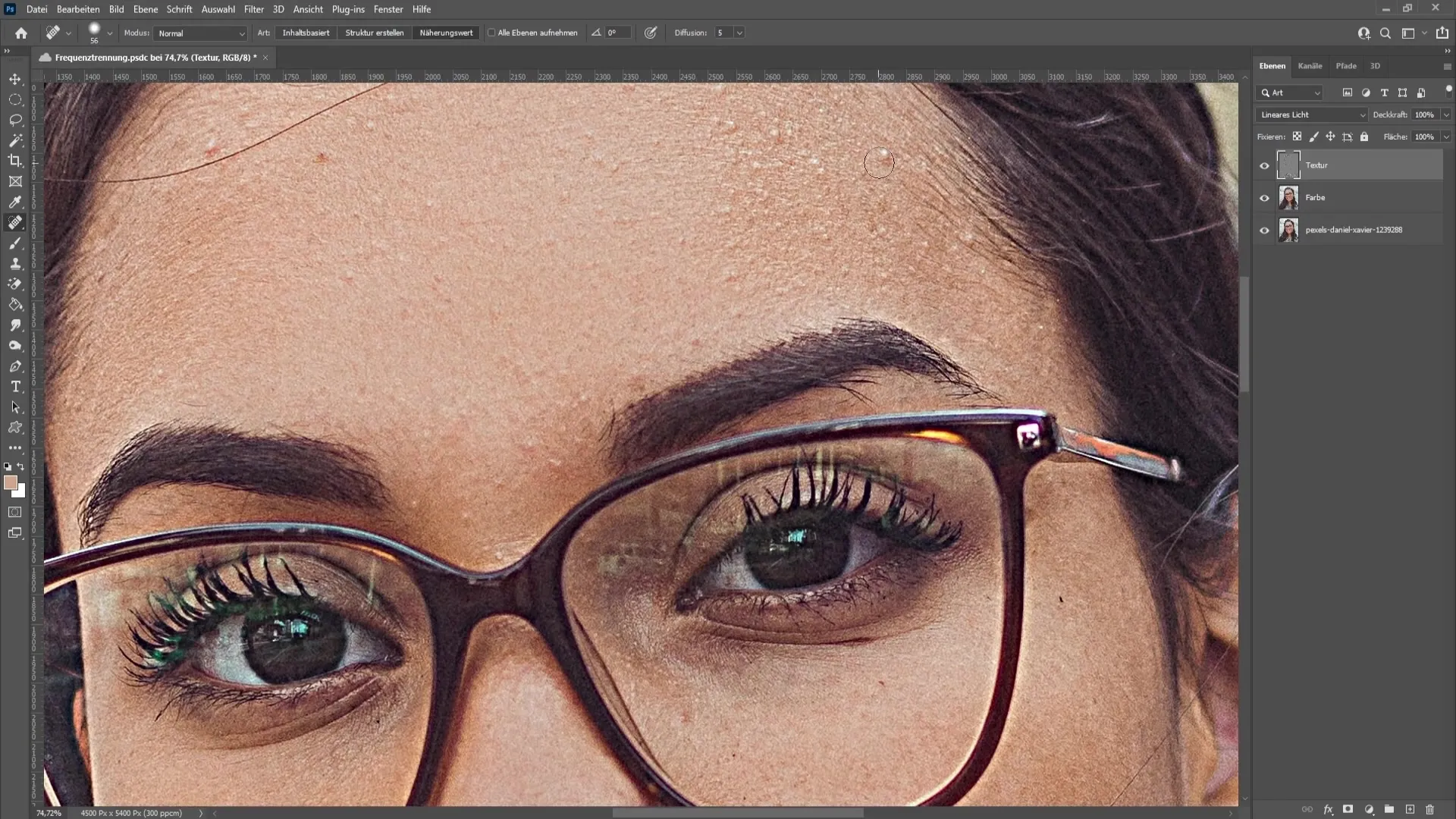 Photoshop'ta frekans ayrımı: Etkili ve kolay bir şekilde uygulandı