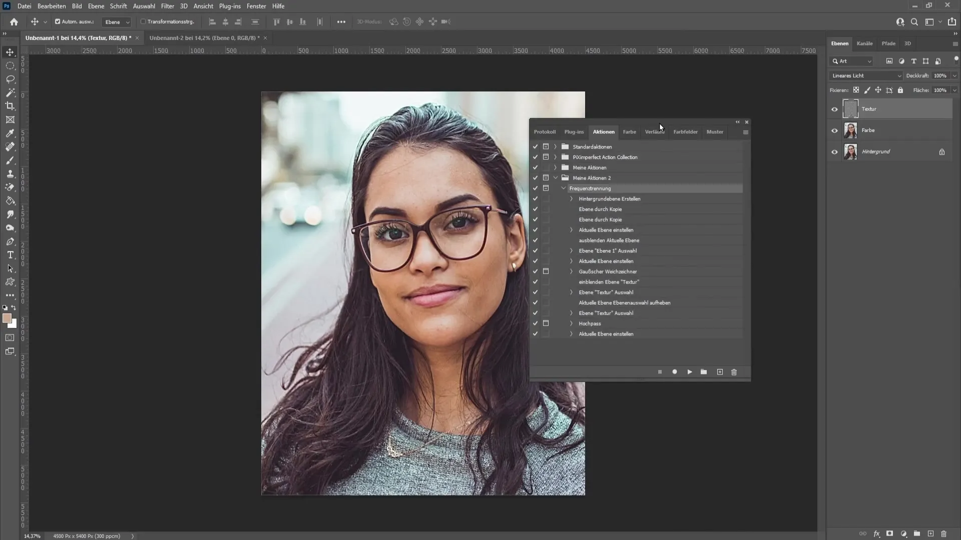 Photoshop'ta frekans ayrımı: Etkili ve kolay bir şekilde uygulanmış