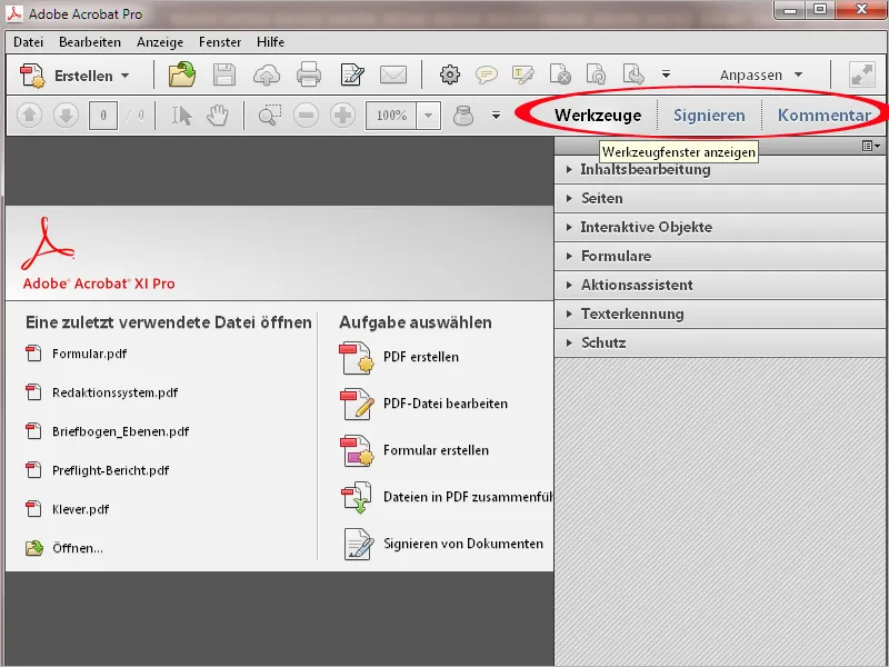 Overview of the Acrobat workspace