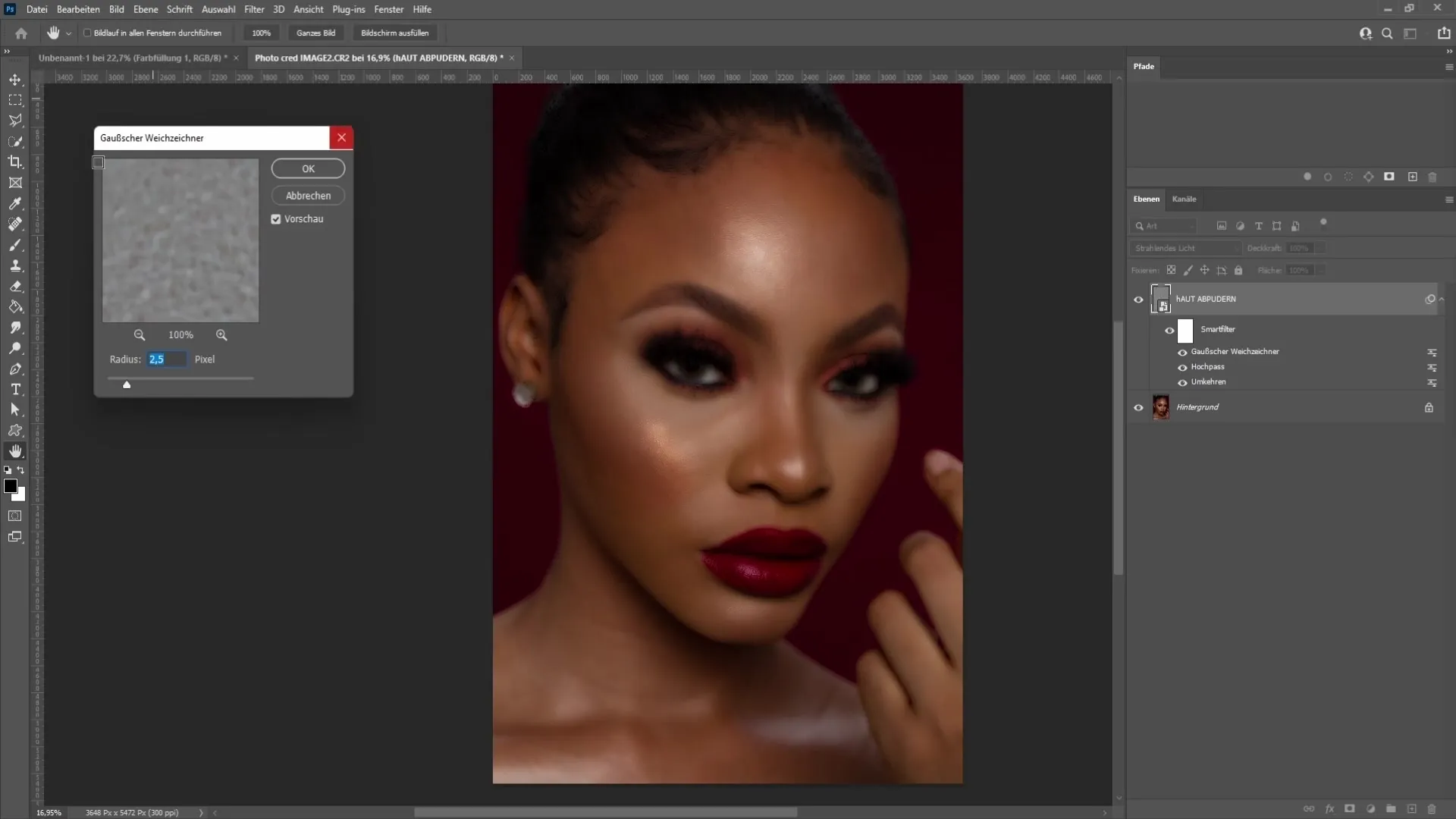 Powdering skin in Photoshop - A step-by-step guide