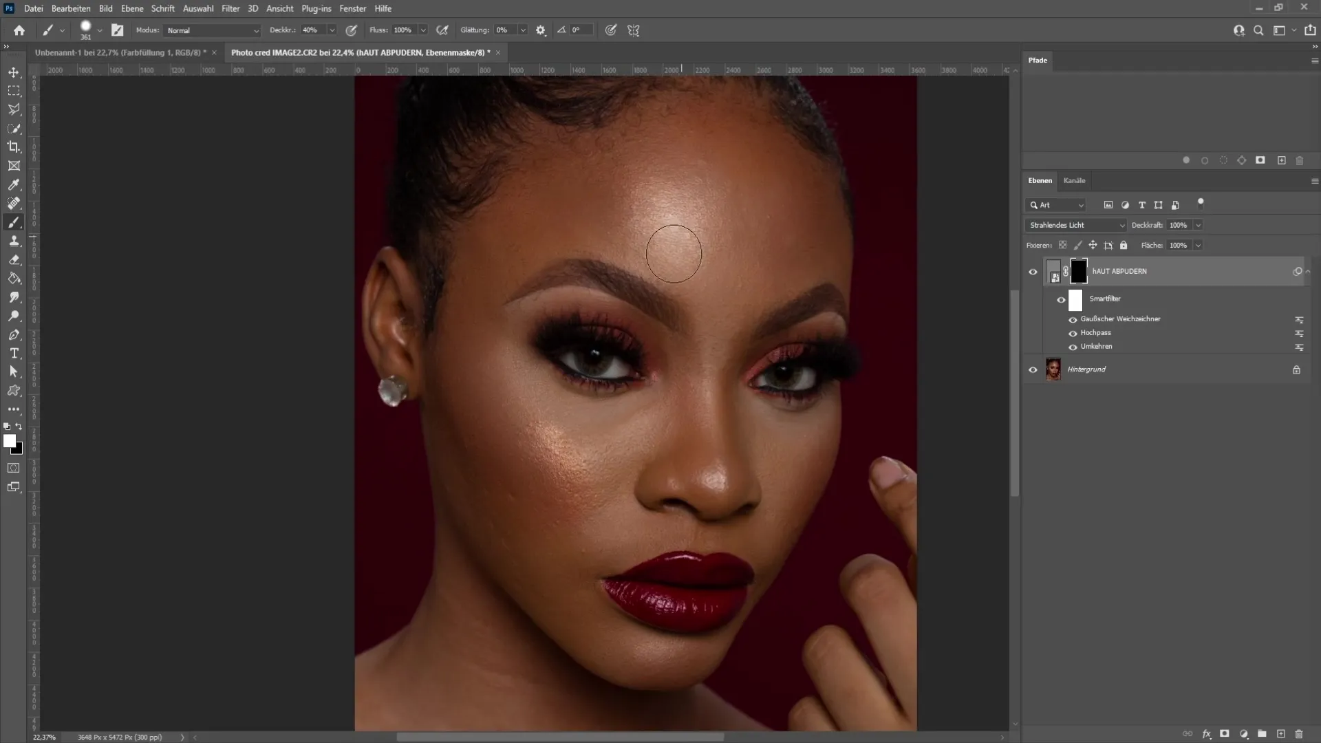 Applying powder in Photoshop - A step-by-step guide