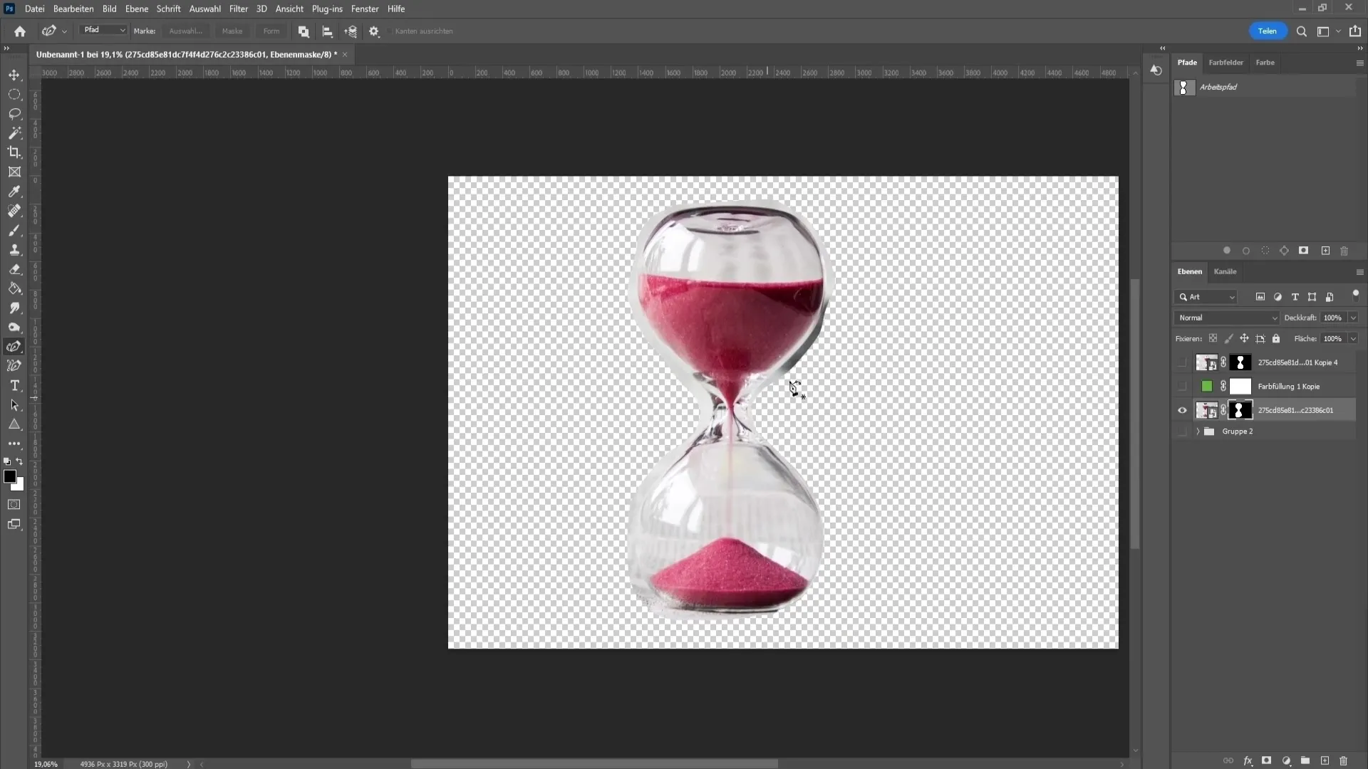 Effective cutting out of glass in Photoshop