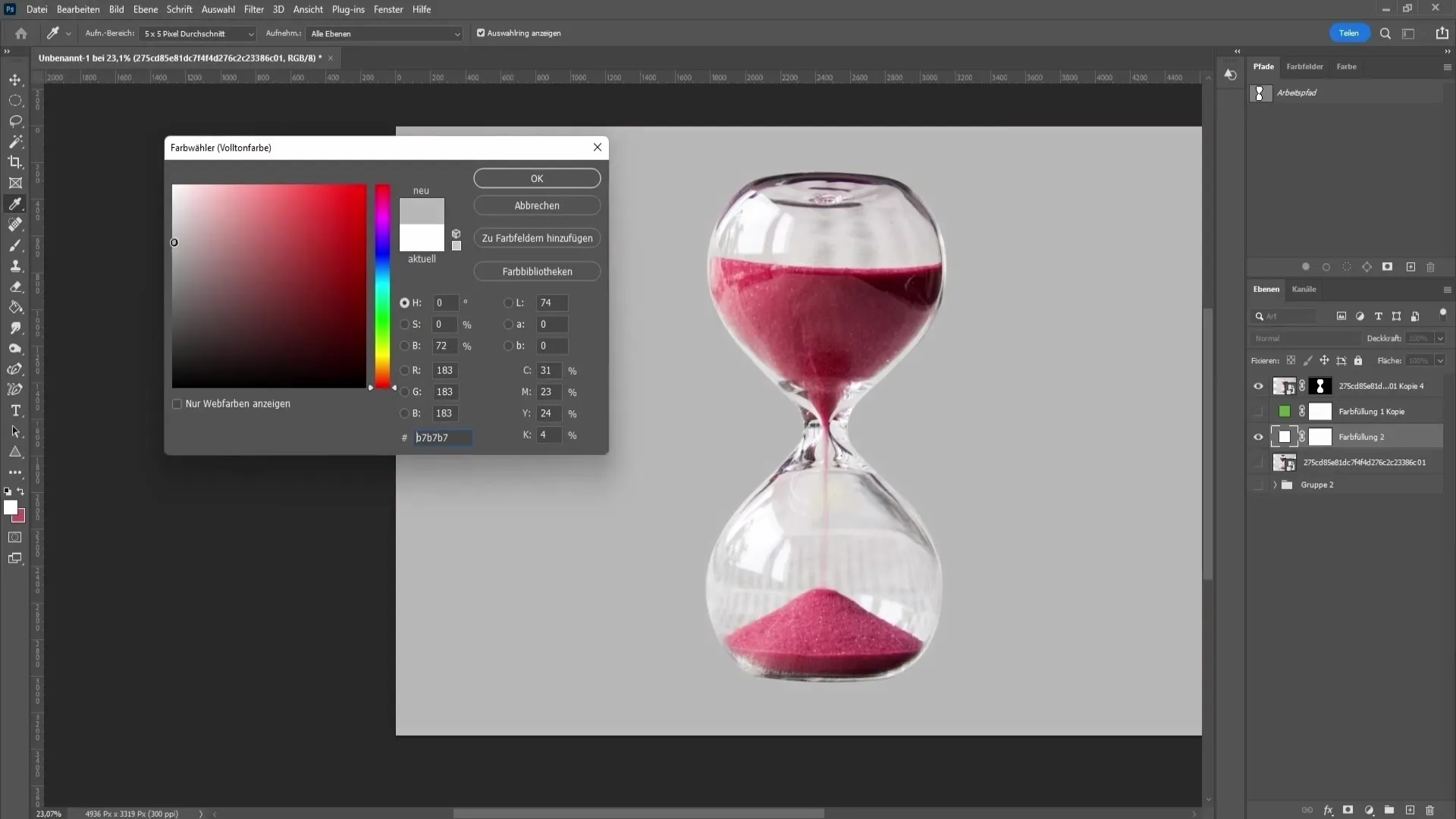 Effective cutting out of glass in Photoshop