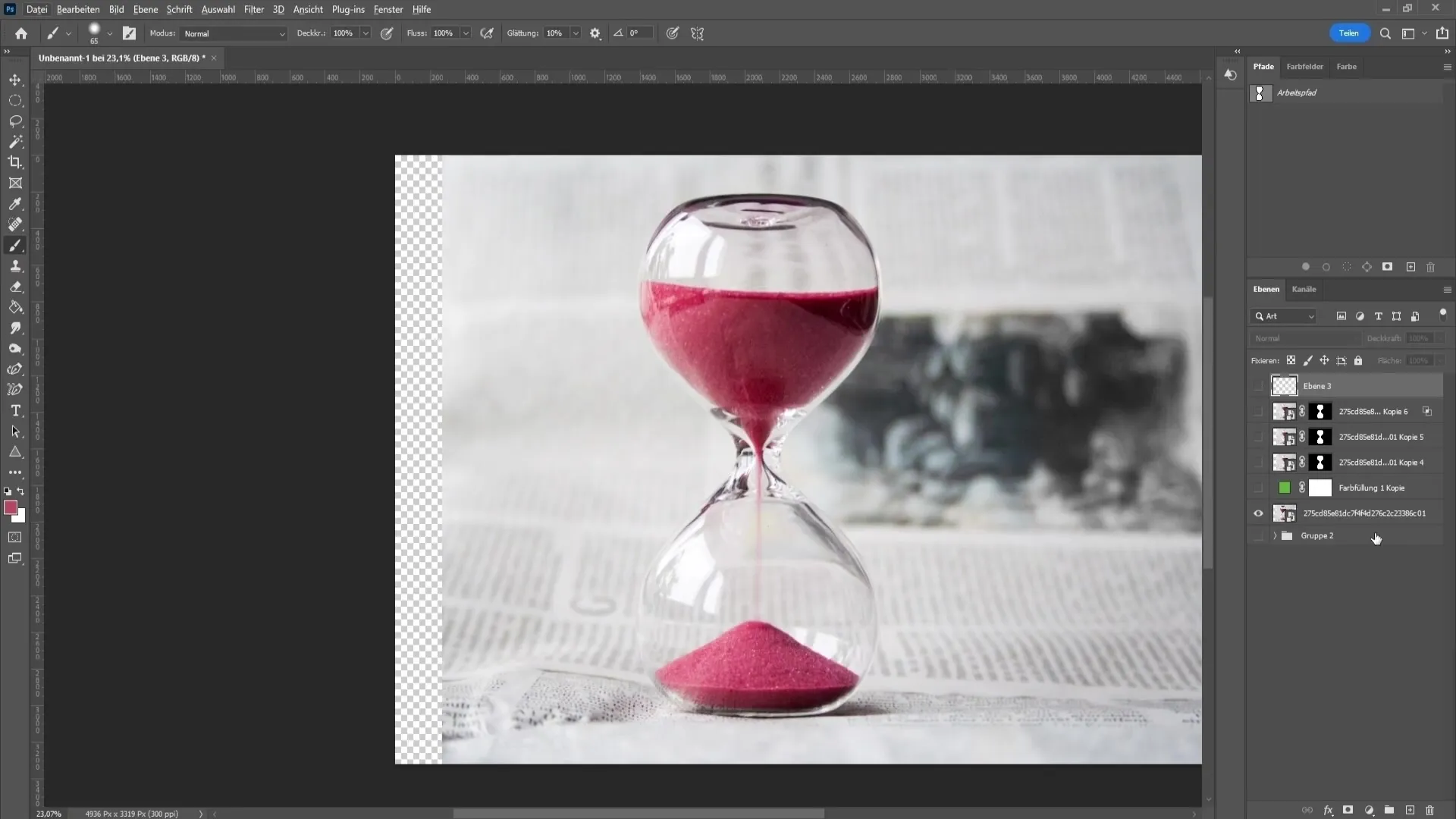 Effective cutting out of glass in Photoshop