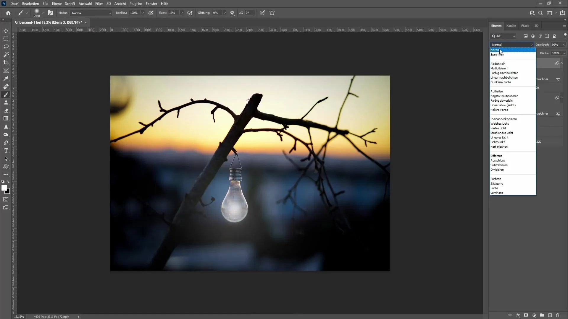 Creating artificial light in Photoshop - A step-by-step guide