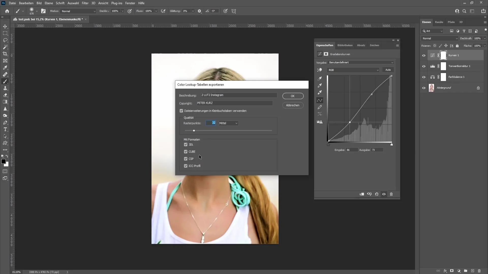 Create, export, and import LUTs in Photoshop