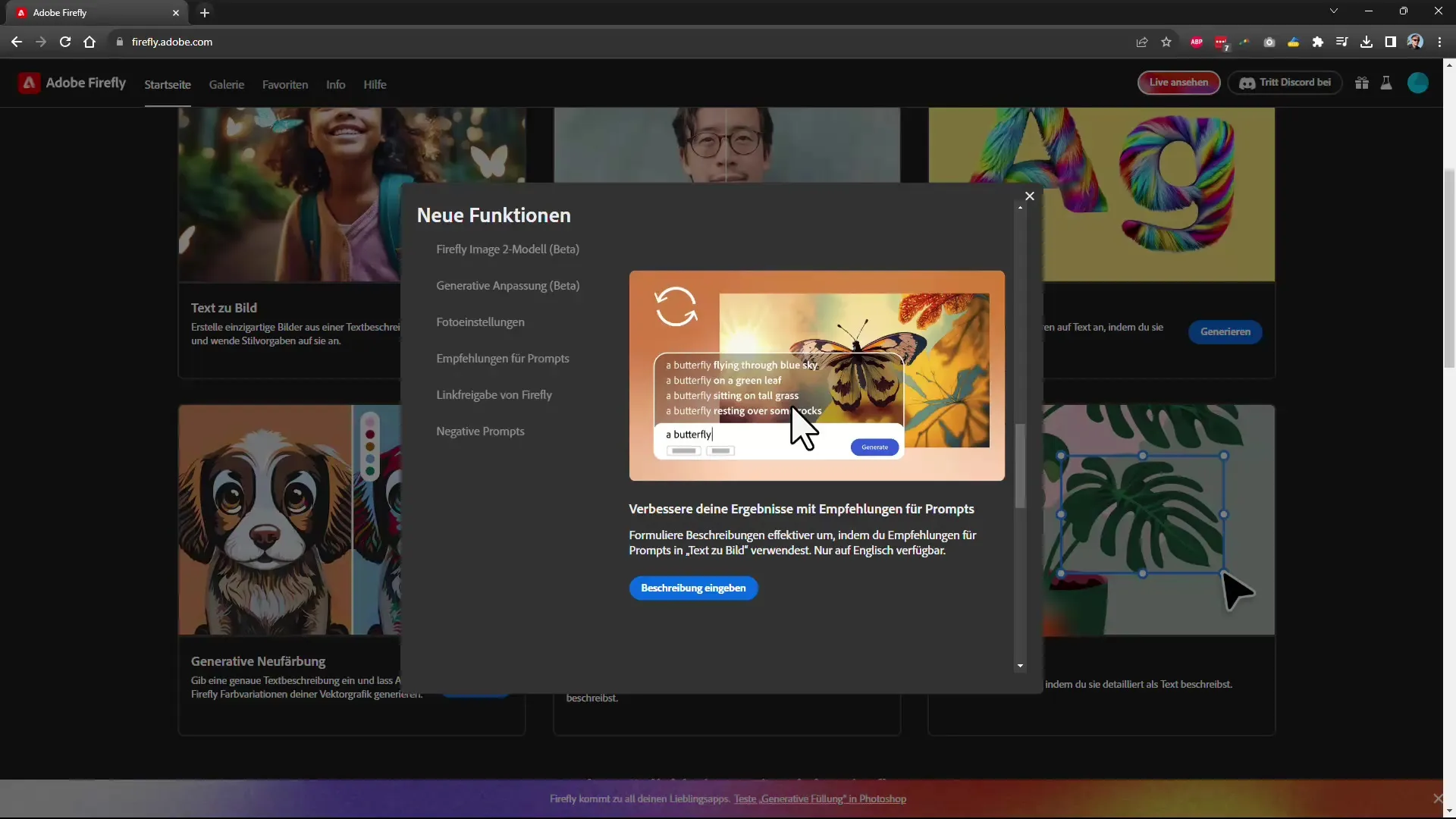Adobe Firefly: Neue Funktionen im Modell 2 (Oktober 2023)