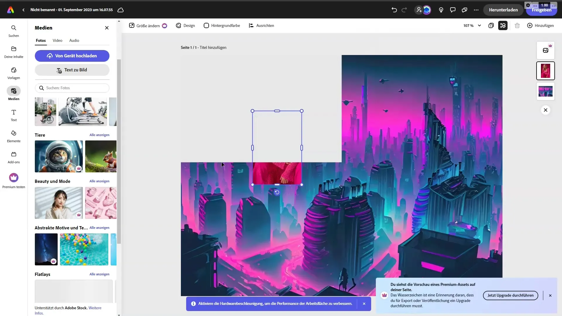 Conception créative avec Adobe Firefly dans Adobe Express