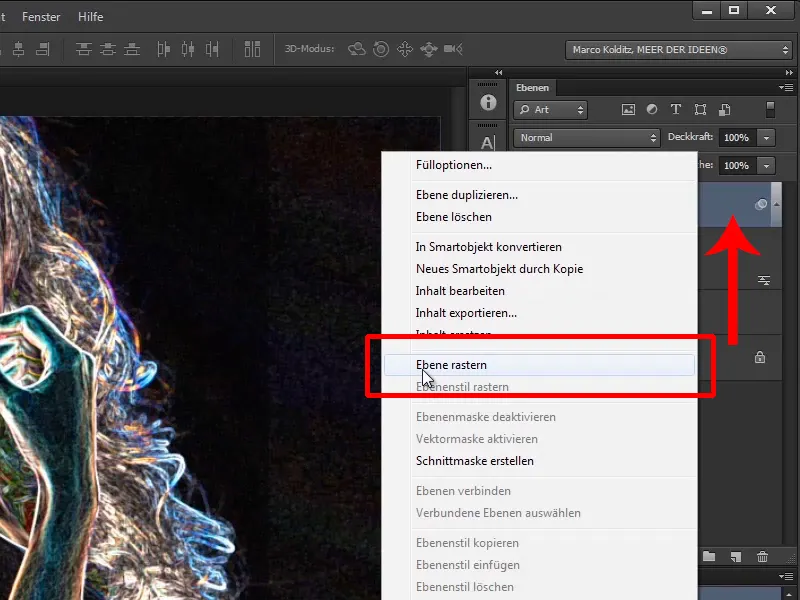 Photoshop composing - Fire and ice - Part 02: Creating contours in preparation for the fire