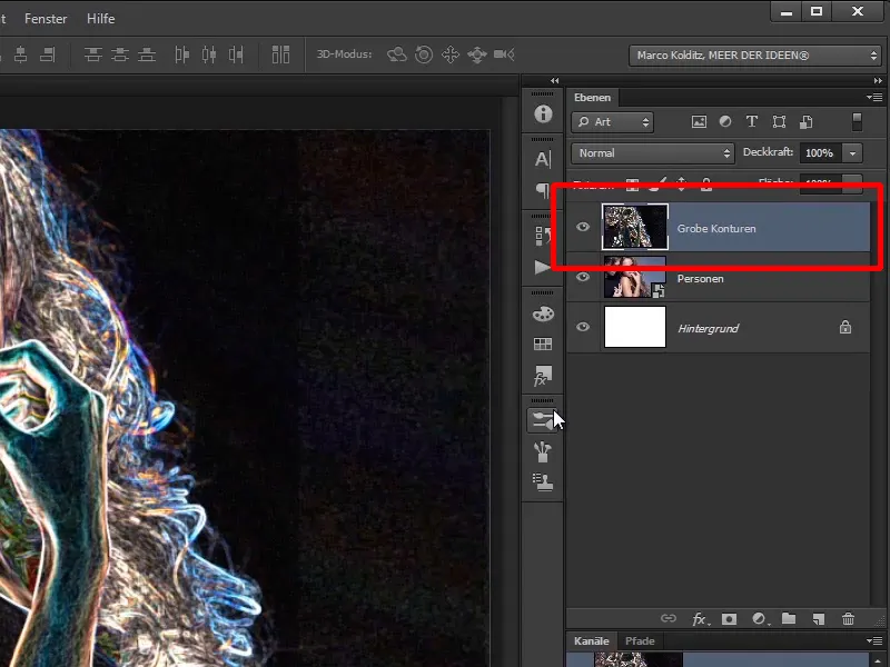 Photoshop composing - Fire and ice - Part 02: Creating contours in preparation for the fire