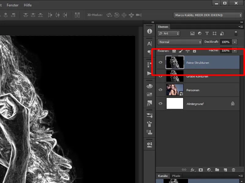 Photoshop-Composing - Api dan Es - Bagian 02: Membuat kontur sebagai persiapan untuk api