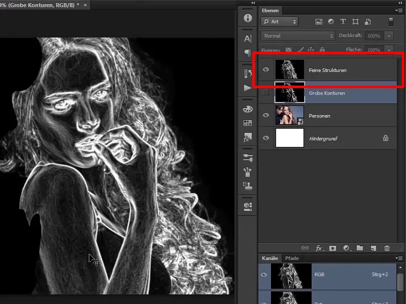 Photoshop composing - Fire and ice - Part 02: Creating contours in preparation for the fire