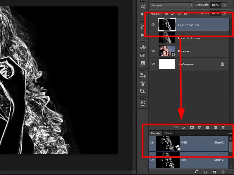 Photoshop composing - Fire and ice - Part 02: Creating contours in preparation for the fire