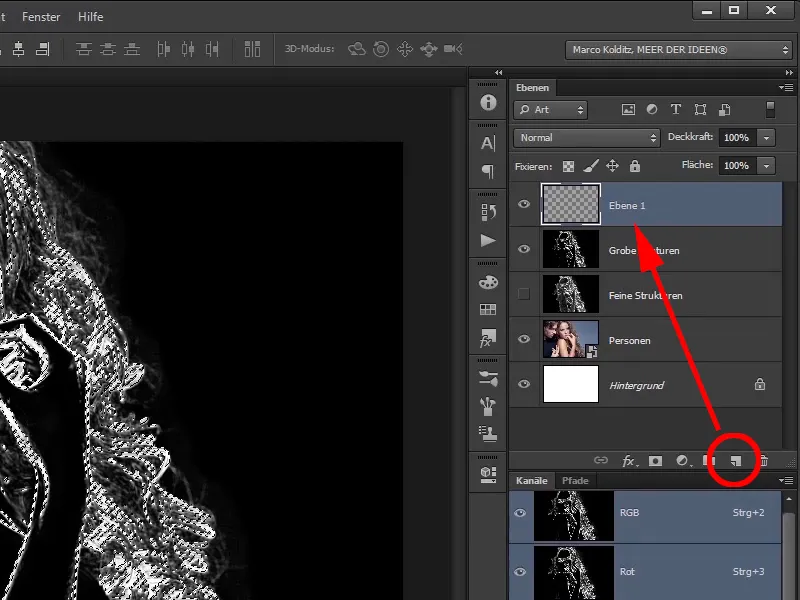 Photoshop-Composing - Api dan Es - Bagian 02: Membuat kontur sebagai persiapan untuk api