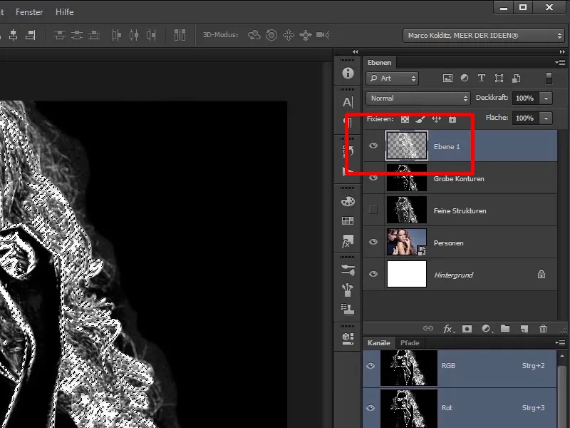 Photoshop composing - Fire and ice - Part 02: Creating contours in preparation for the fire