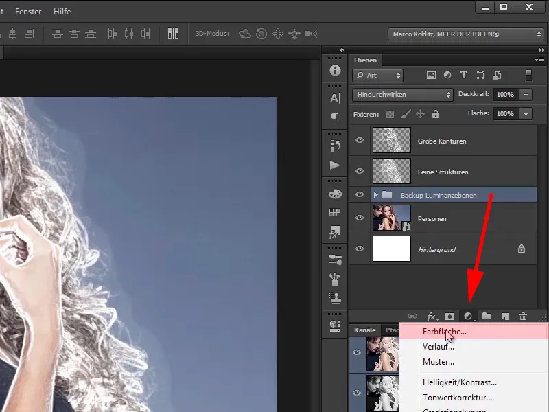 Membuat komposisi Photoshop - Api dan Es - Bagian 02: Membuat kontur sebagai persiapan untuk api