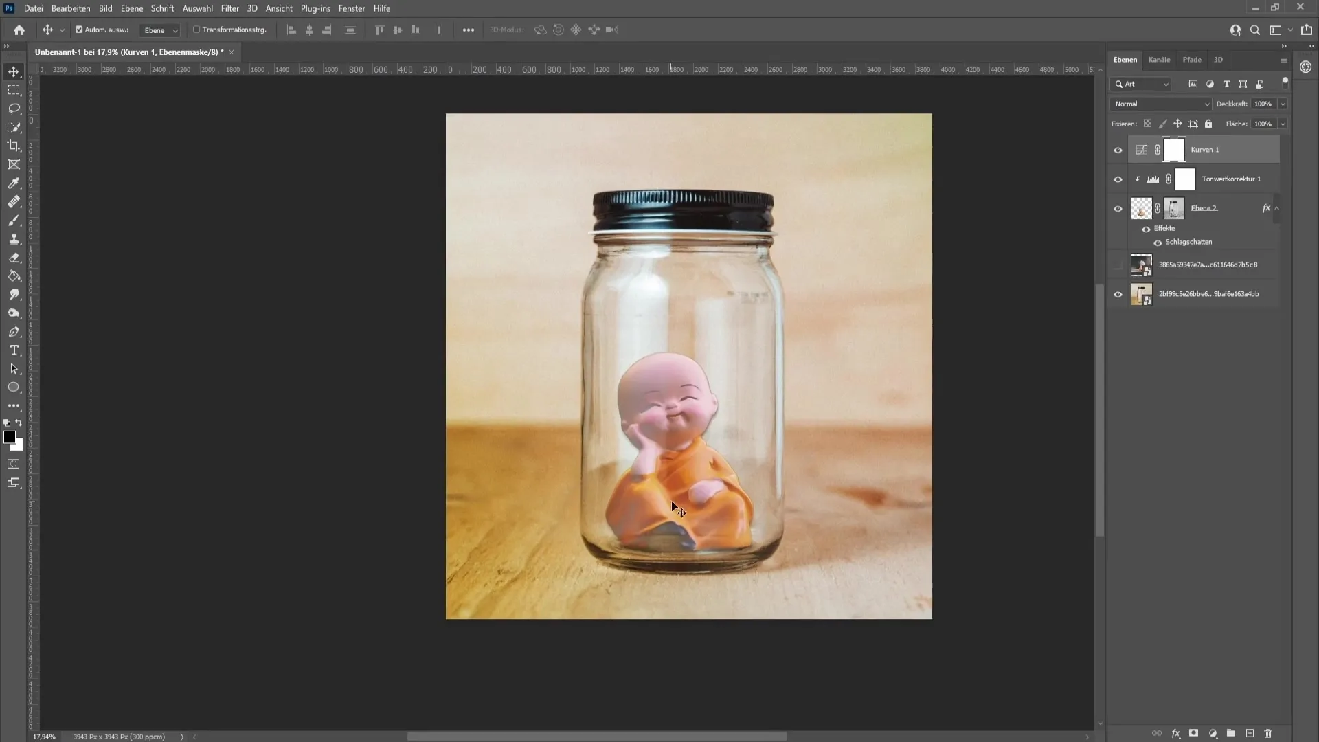 Realistically inserting an object into a glass - Step-by-step guide for Photoshop