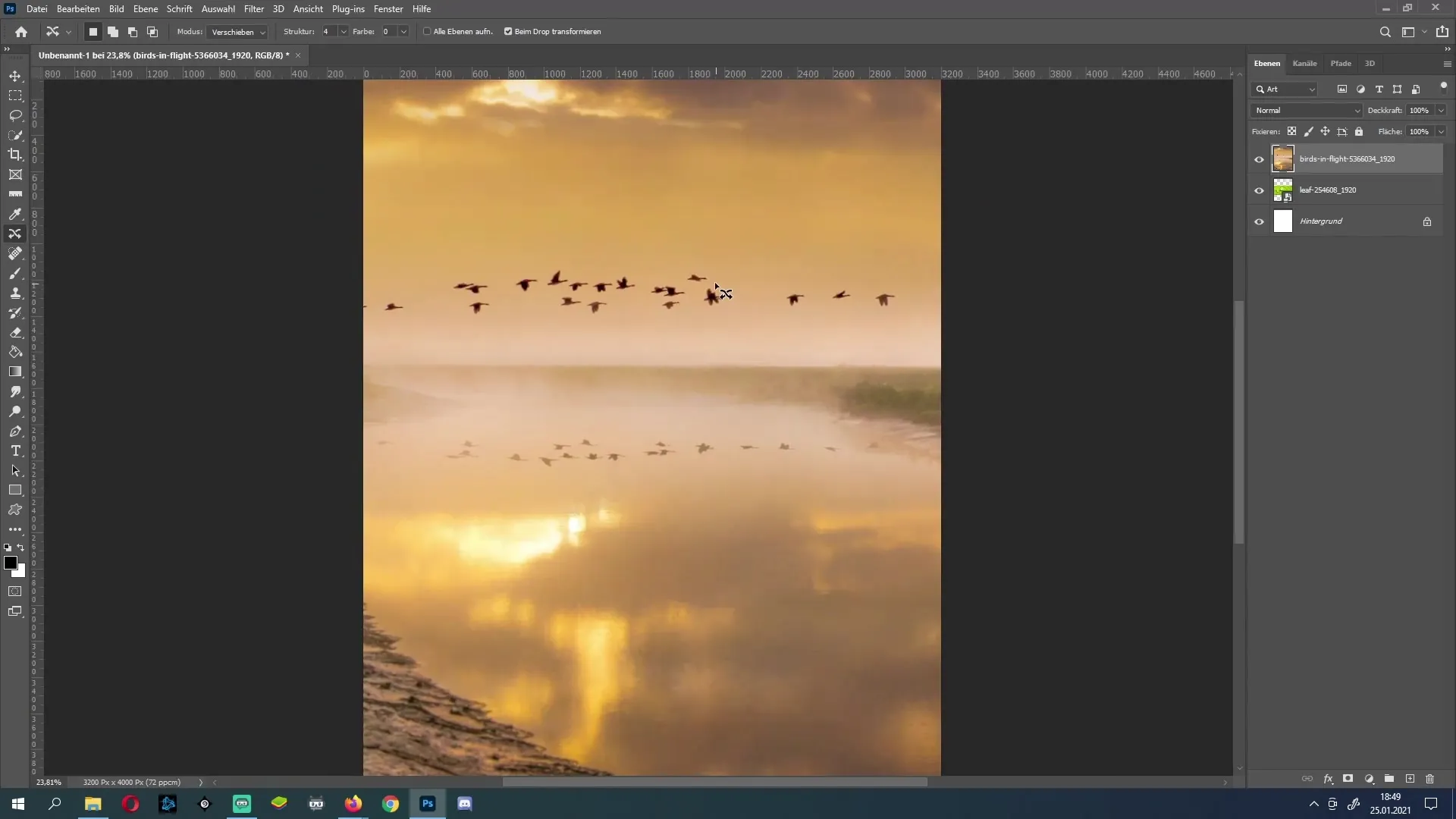 Menggeser objek dalam Photoshop - Petunjuk detail