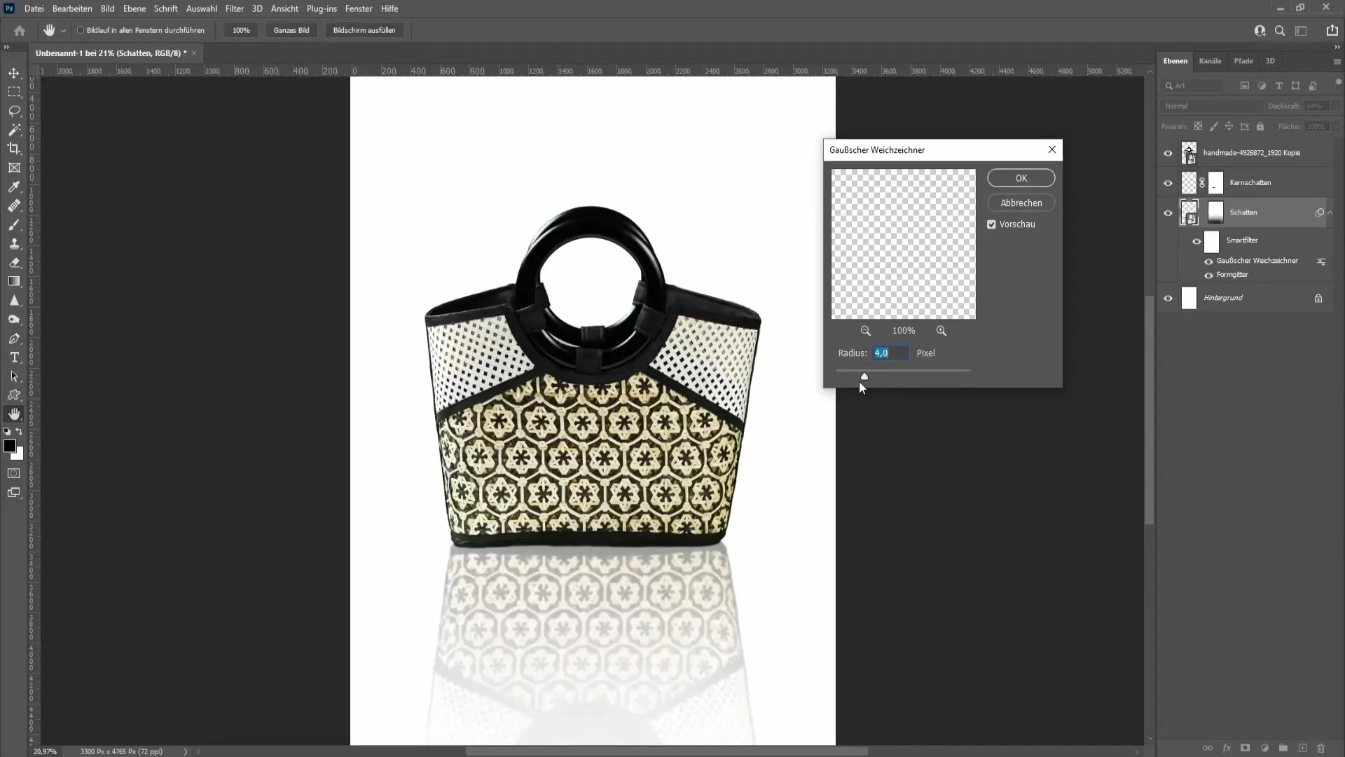 Membuat pantulan realistis di Photoshop