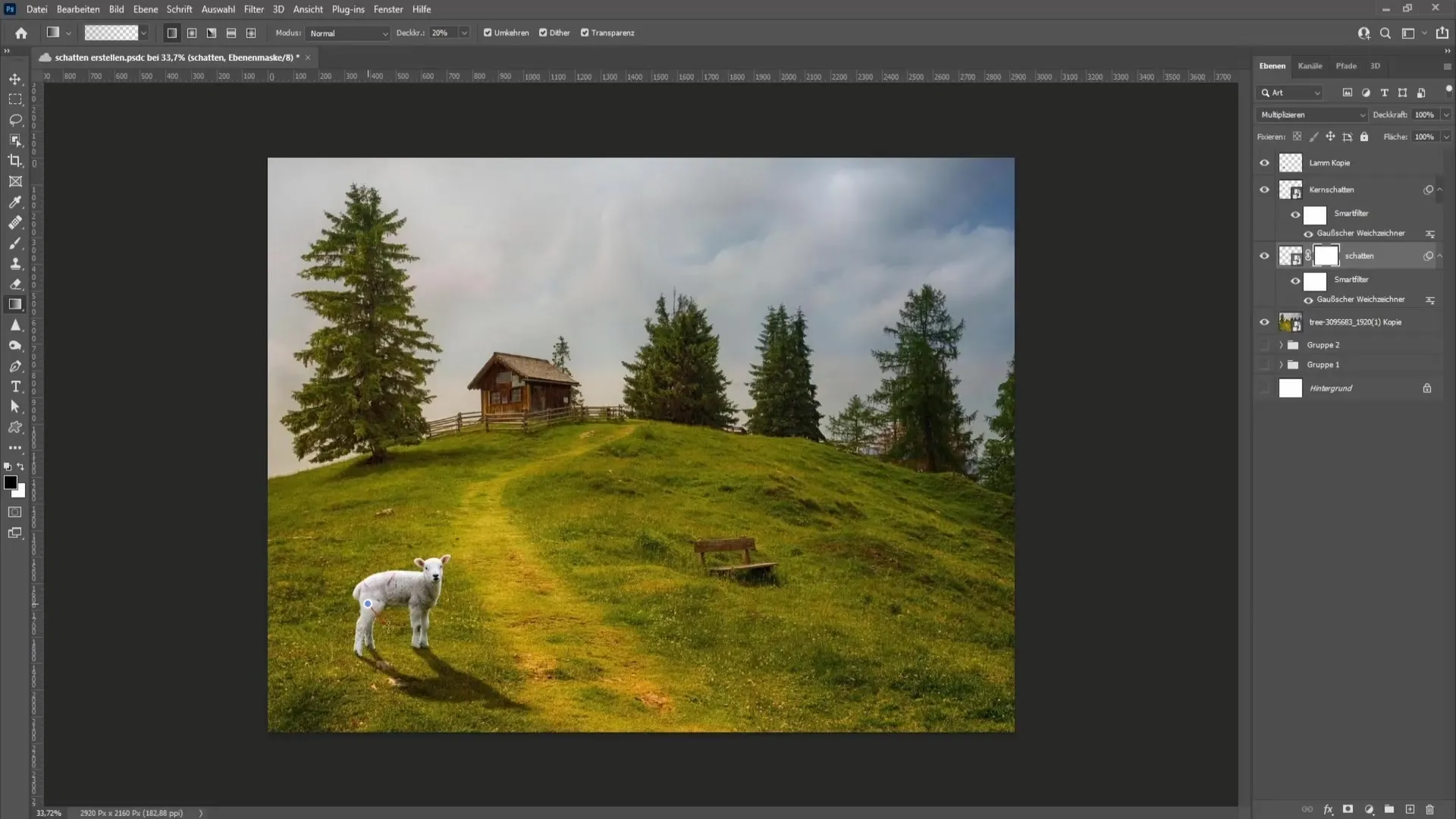 Tips untuk menciptakan bayangan yang terlihat realistis di Photoshop