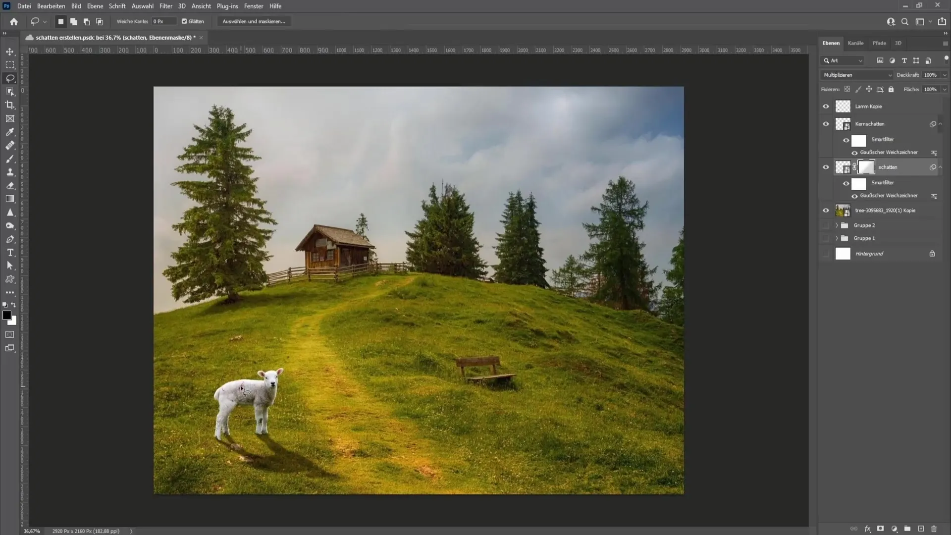 Tips untuk menciptakan bayangan yang terlihat realistis di Photoshop