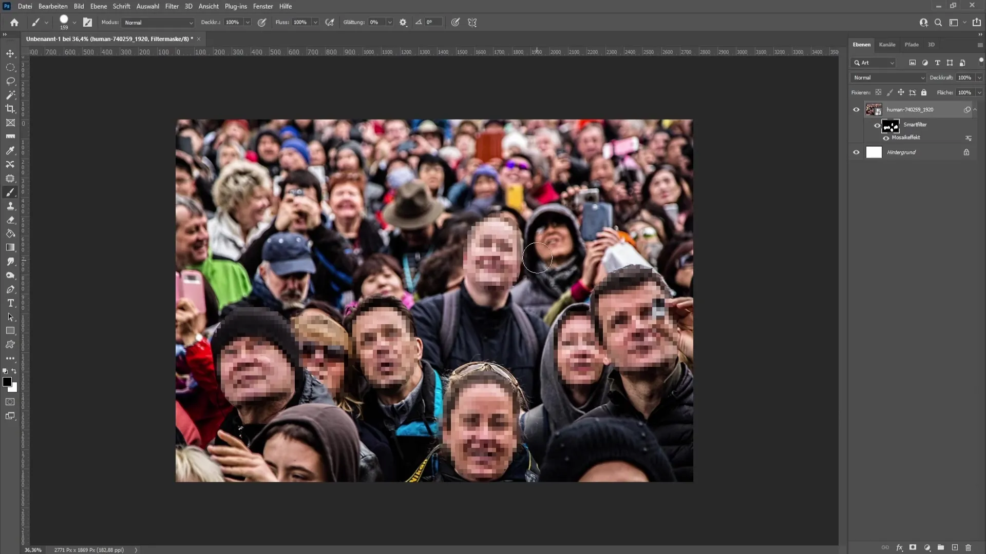 Cepat dan mudah mempixel wajah di Photoshop