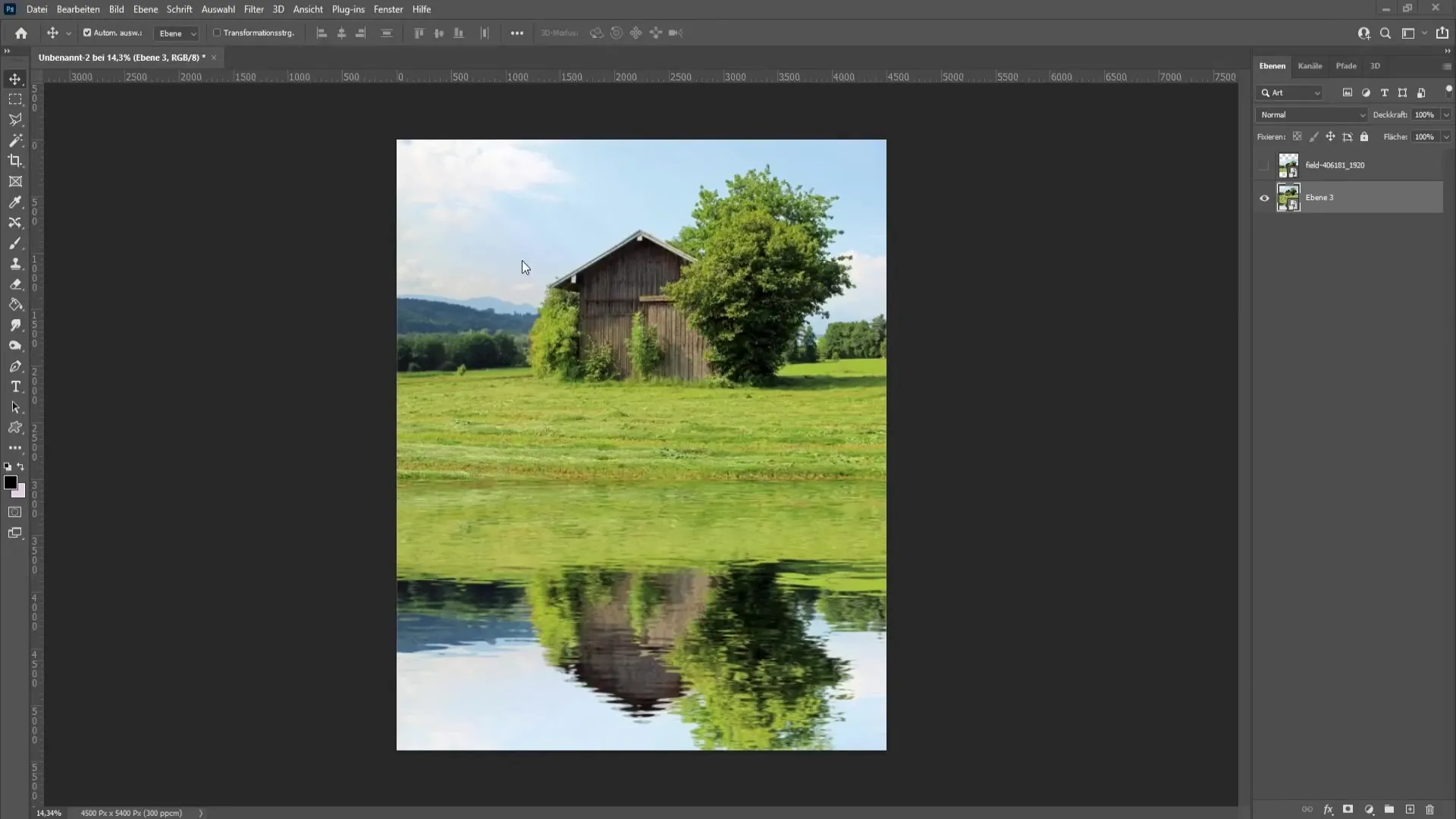 Teknik yang efisien untuk membuat pantulan air di Photoshop